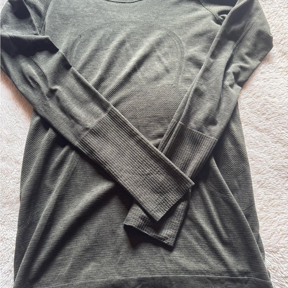 Lululemon Swiftly Tech Olive Green Long Sleeve Top